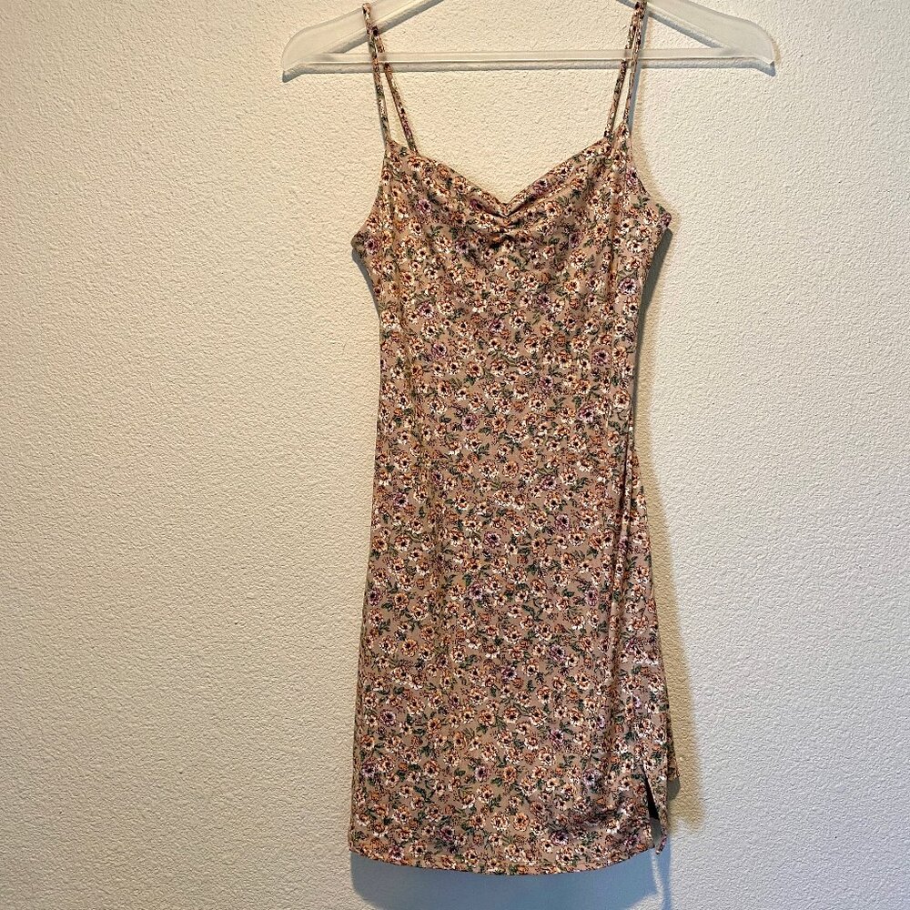 Papermoon XS Floral Cotton Jersey Knit Stretch Mini Sun Dress